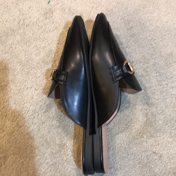Trendy Black Slip On Flat Mules w/ Gold Hardware-EU Size 43/US Size 10 - Picture 4 of 9